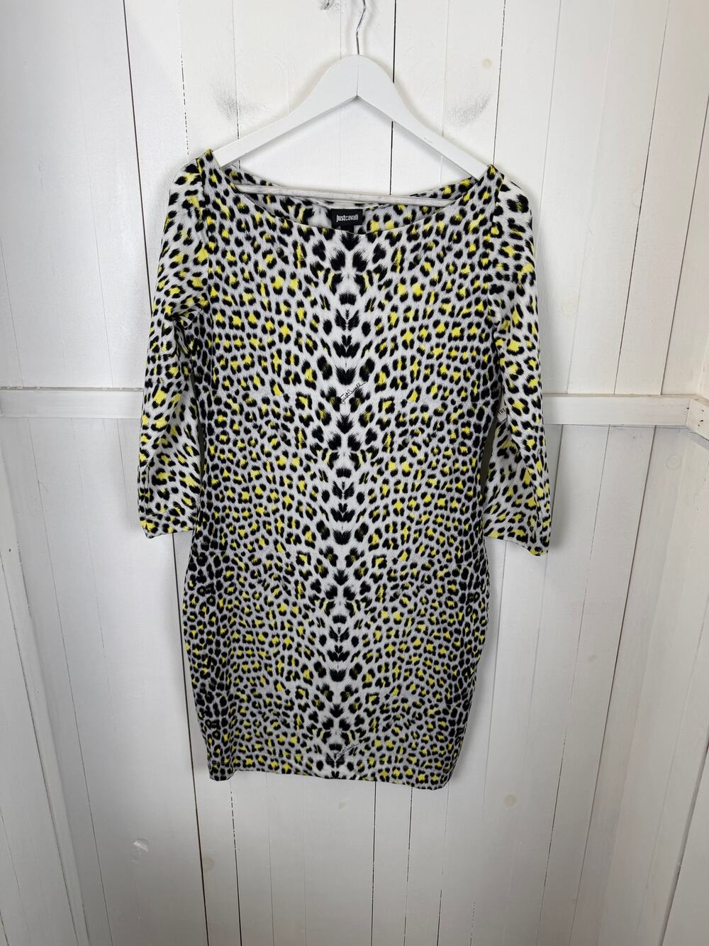 Just Cavalli White Black Nylon Blouson Dress XL New Without Tags